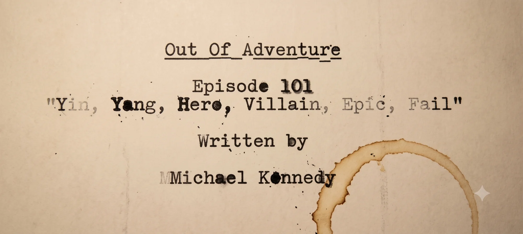 Out of Adventure pilot title page